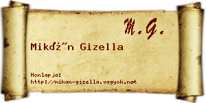 Mikán Gizella névjegykártya
